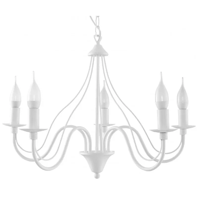 Promocja Biały żyrandol 5 ramion E14 Minerwa SL.0214 Sollux lighting