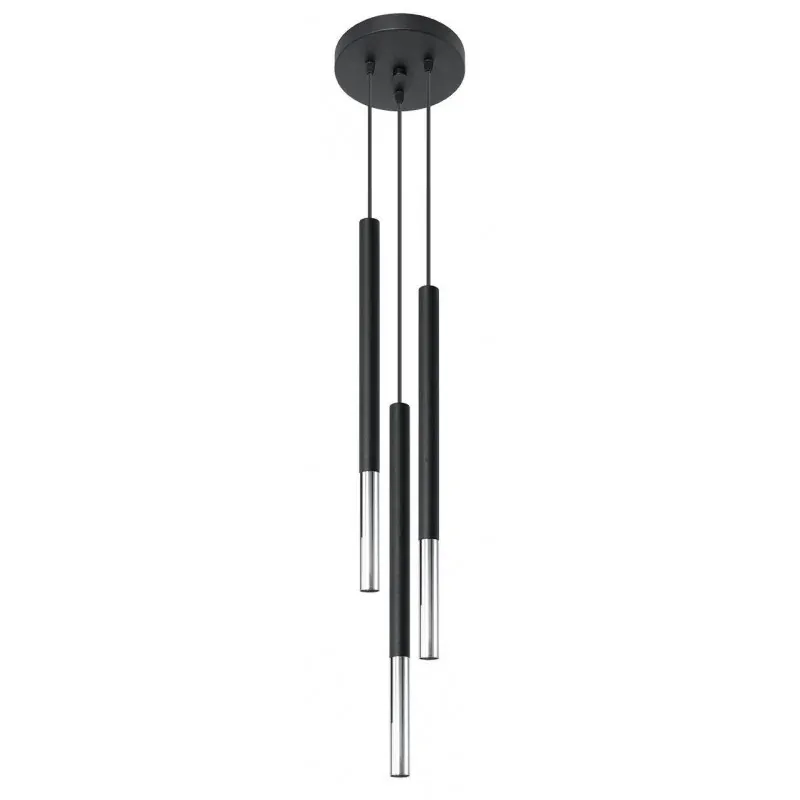 Lampa wisząca 3 tuby okrągła czarno-chromowa 3xG9 max 12W MOZAICA 3P SL.0887 SOLLUX Zniżka