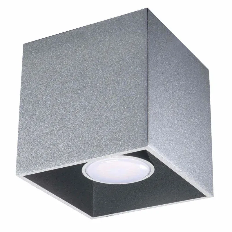 Szybka wysyłka Szare oświetlenie sufitowe kwadrat 10cm 1x40W GU10 QUAD SL.0024 SOLLUX