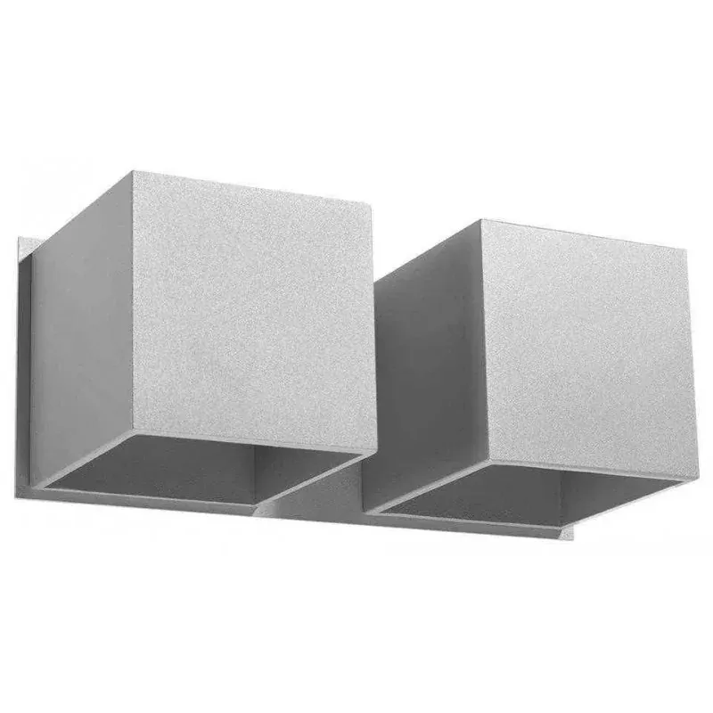 Najlepsza cena Szara lampa ścienna dwukierunkowa 2XG9 40W QUAD SL.0658 SOLLUX