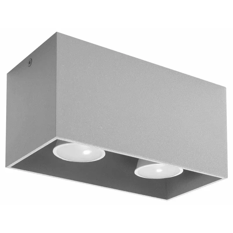 Podwójna lampa sufitowa szara 2xGU10 40W QUAD MAXI SL.0382 SOLLUX Okazja