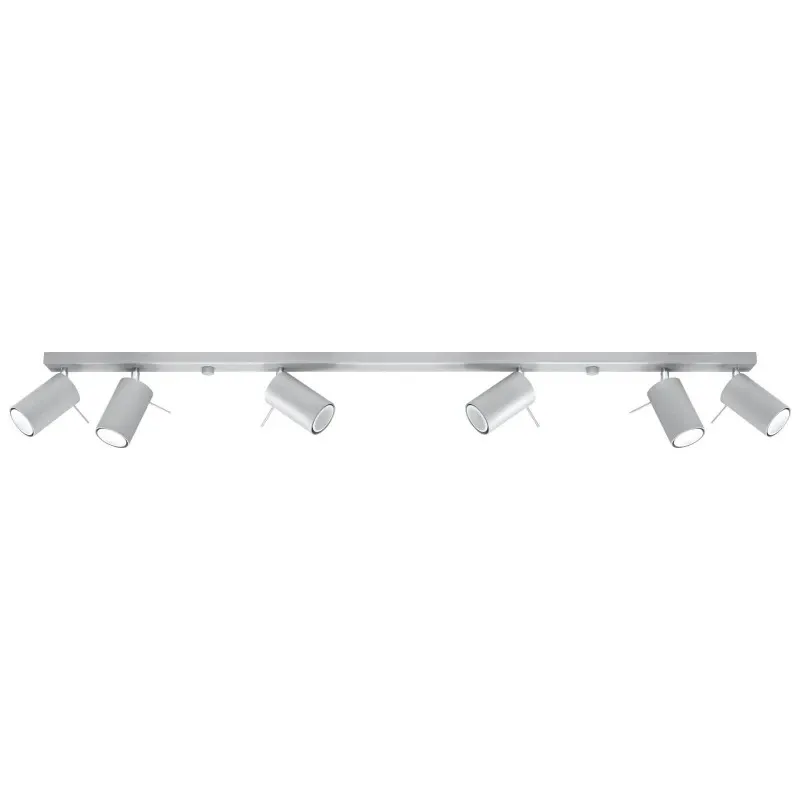 Szara listwa oświetleniowa na 6 kloszy Ring SL.0454 Sollux lighting Ograniczona ilość