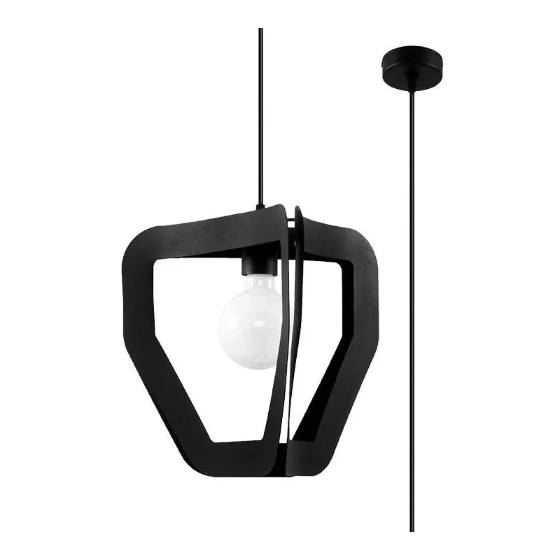 Bezpieczne zakupy Czarna lampa wisząca Tres SL.0930 Sollux lighting