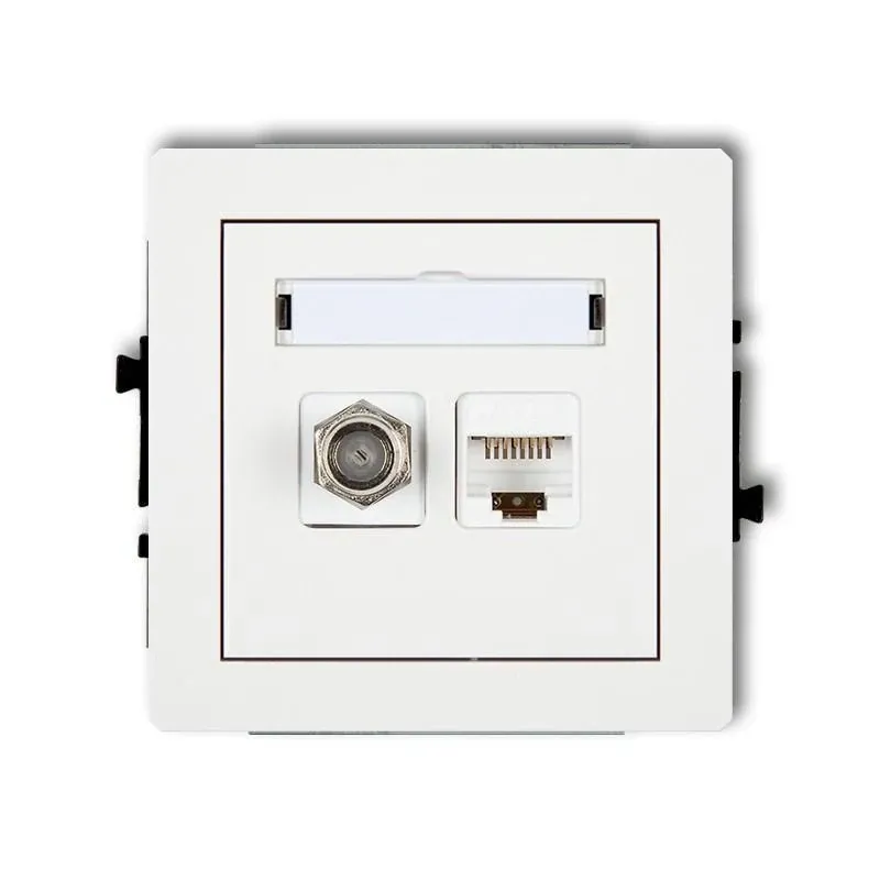 Gniazdo antenowe pojedyncze typu F (SAT)+gniazdo komputerowe RJ45 kat. 6 DECO DGFK-5 KARLIK Kup online