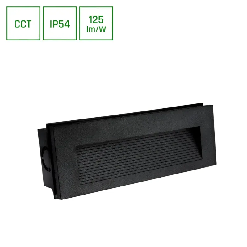 Szybka dostawa Encanta Asymmetric 6W Cct 230V Ip54 230X84X52Mm Czarny Podtynkowa Elewacyjna