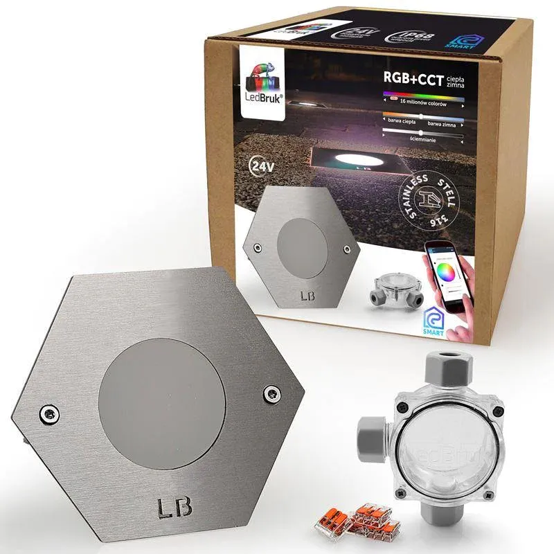 Oprawa Najazdowa Ledbruk Stal Heksagon 24V Rgb+Cct Nowy