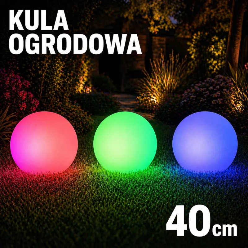 Do wyczerpania zapasów Lampa Ogrodowa Solar Led Garden Ball 40Cm 3000K+Rgb Kobi Design