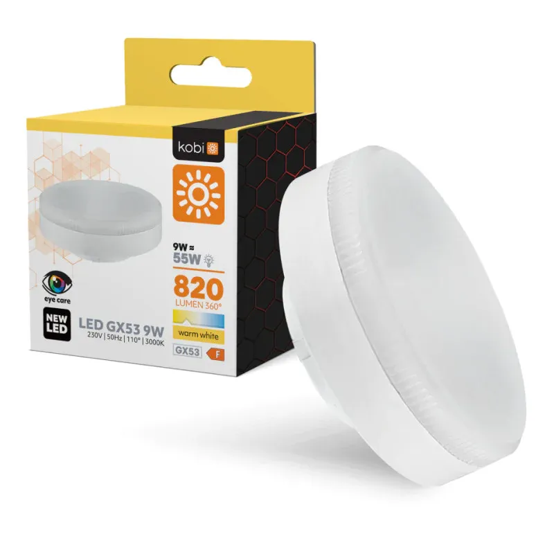 Dodaj do koszyka Żarówka Led Gx53 9W 3000K Kobi
