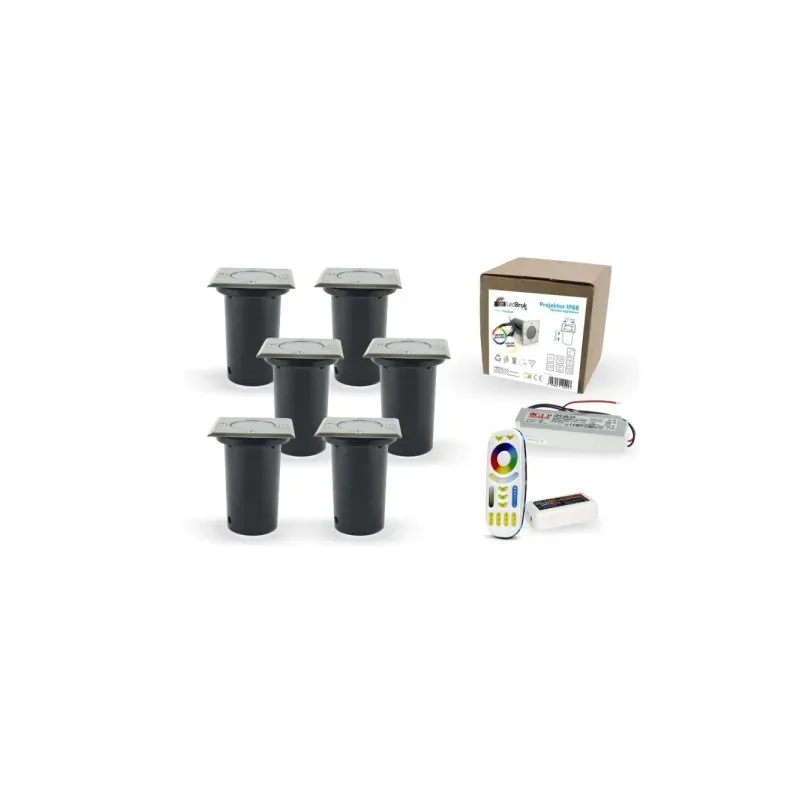 Oferta limitowana 6X Oprawa Najazdowa Ledbruk Kwadrat 24V Rgbwbd