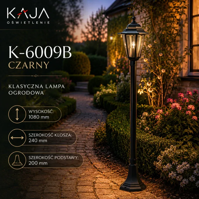 Do wyczerpania zapasów Lampa Stojąca K-6009B 112 cm Czarna Z Serii Standard K-6009B Czarny
