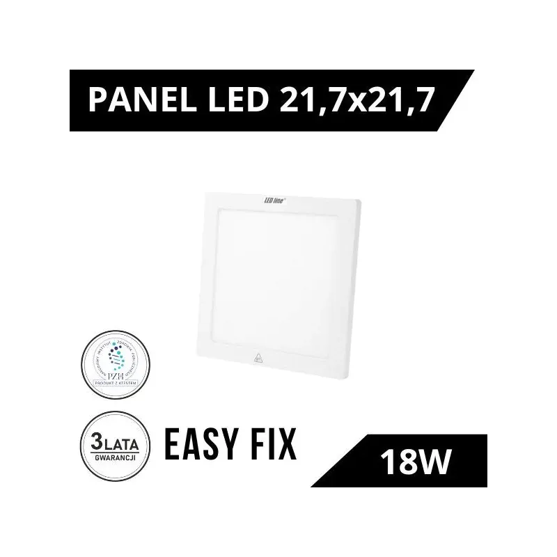 *Led Line™ Panel Easy Fix 12W 2700K 850Lm Kwadrat Oferta czasowa