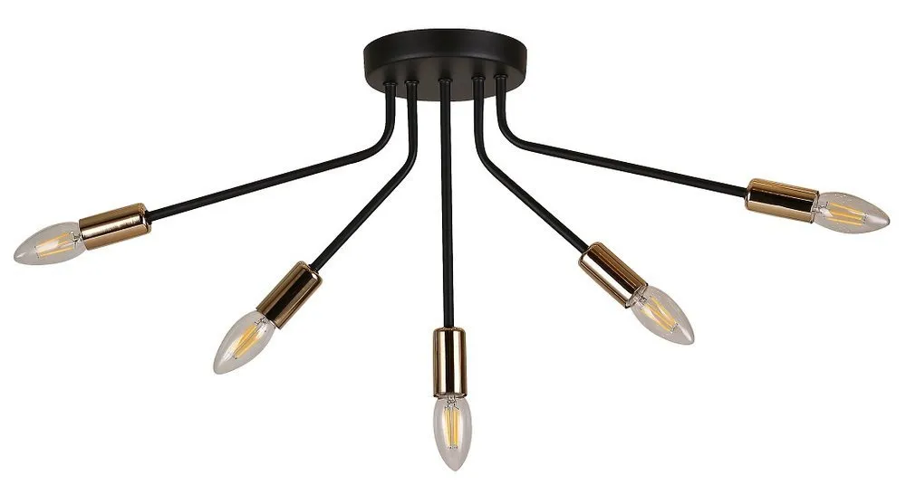 Dostępne od ręki Lampa sufitowa Tiara 5-punktowa do salonu metalowa