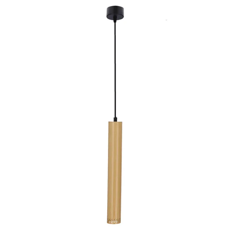 Zamów teraz Lampa wisząca tuba Tubo czarno-drewniana pojedyncza GU10 regulowana wysokość