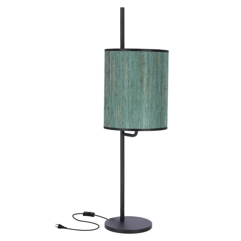 Bestseller Lampka nocna Bendi metalowa z abażurem zielonym czarna podstawka