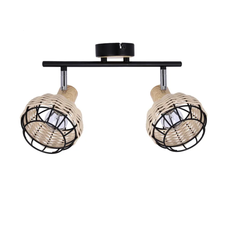 Do wyczerpania zapasów Tajga lampa sufitowa listwa czarny+drewniany 2x40w e14 klosz czarny+drewniany