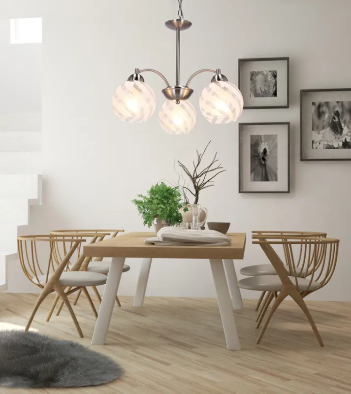 Tylko dziś baida lampa wisząca satynowa klosz matowo transparentny 33-16409