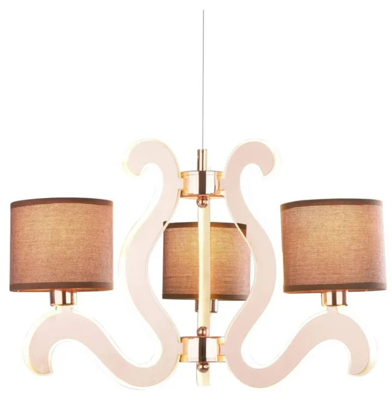 Oferta Żyrandol Ambrosia z abażurami rustykalny 3-punktowy LED do salonu