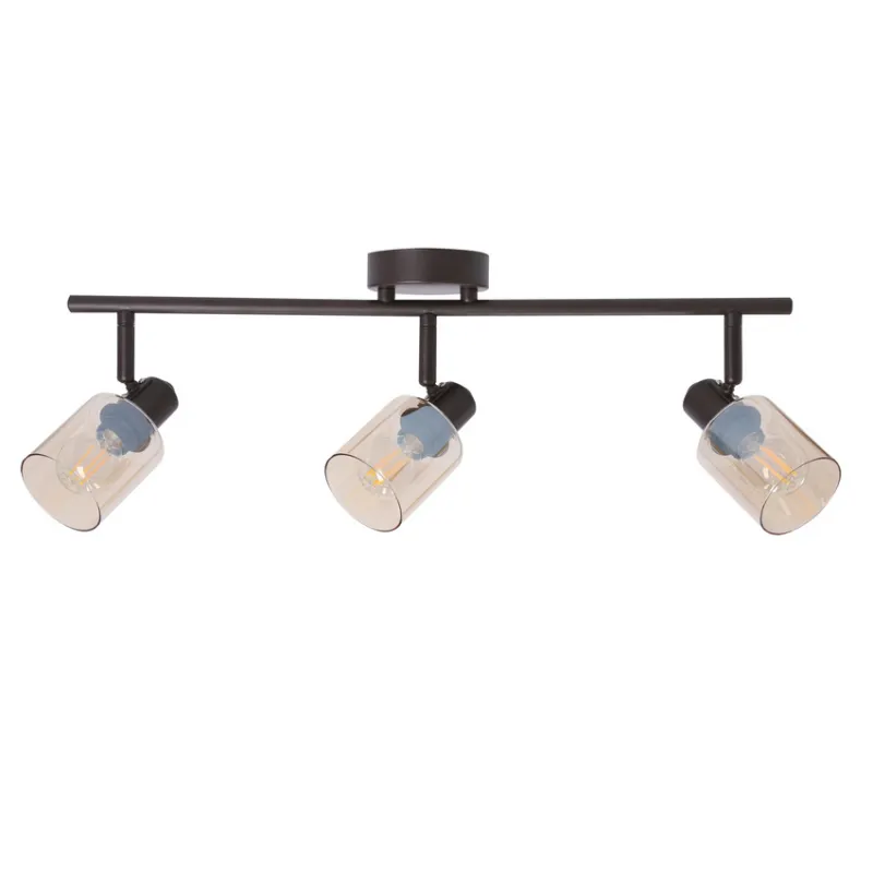Sprawdź teraz AGRA LAMPA SUFITOWA BRUNATNY 3X40W E14 KLOSZ BURSZTYNOWY