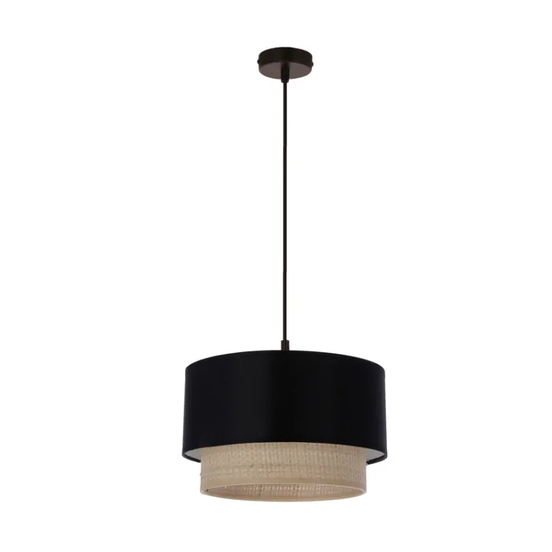 Lampa wisząca z abażurem Sferia czarno-beżowa do salonu E27 Ostatnie sztuki
