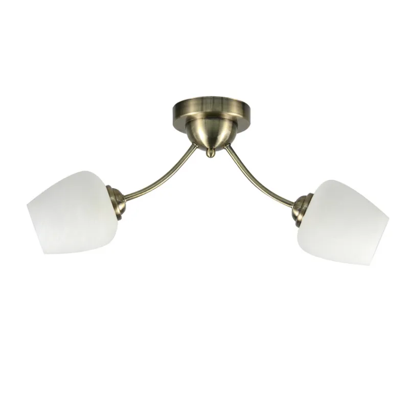 Bestseller Lampa sufitowa Zina ze szklanymi kloszami 2-punktowa metalowa