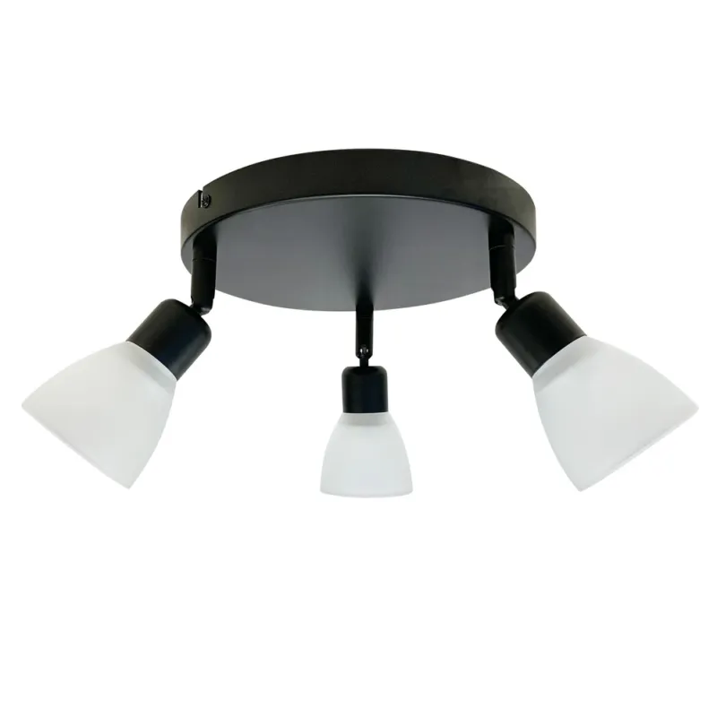 Do wyczerpania zapasów Lampa sufitowa Costa okrągła ze szklanymi kloszami 3-punktowa do kuchni
