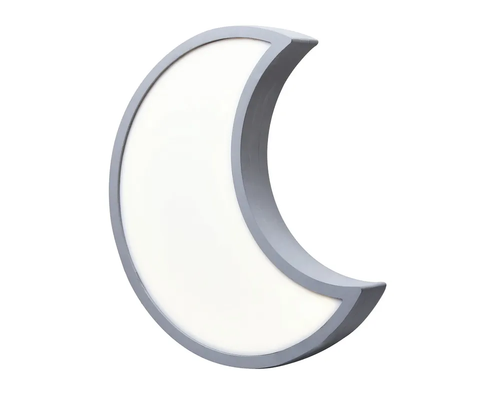 Zniżka Moon lampa kinkiet szary 12W LED 3000K iq kids klosz biały