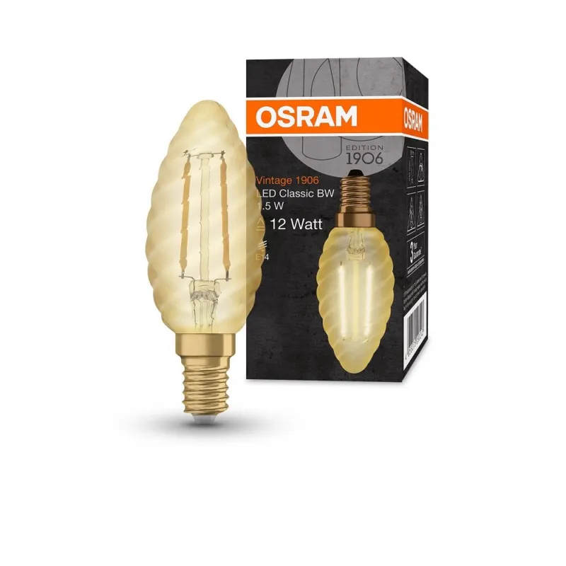Żarówka led E14 1,5W 120lm 2400K vintage BW12 świeca Osram Ekspresowa dostawa
