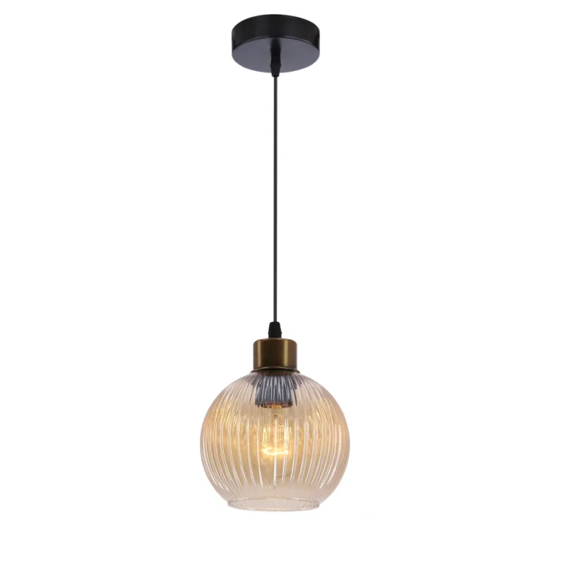 Lampa wisząca Valor kula szklany klosz bursztynowy pojedyncza do salonu E27 Oferta limitowana