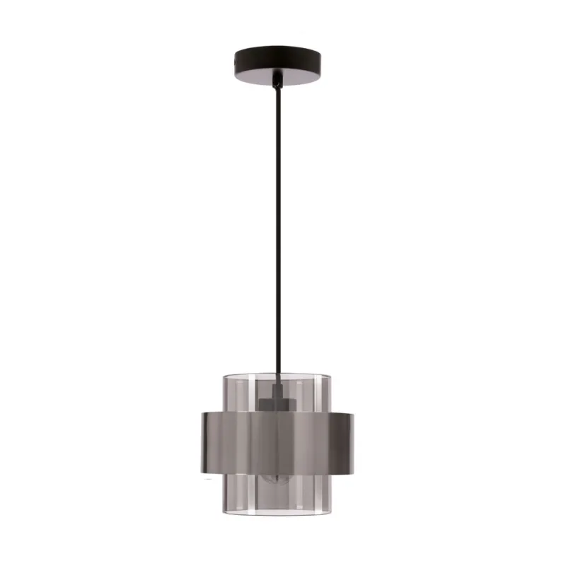 Do wyczerpania zapasów Lampa wisząca Spiega szklany klosz dymiony pojedyncza do salonu E27