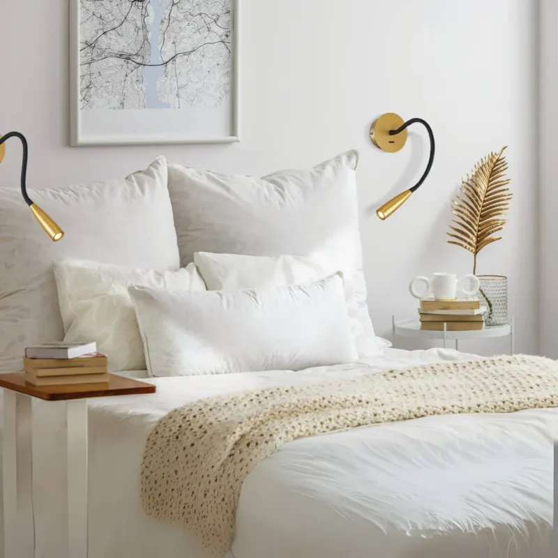 Wyprzedaż Kinkiet LED 3W Metal BRUSHED BRASS designerska lampa mosiezna szczotkowana H63 Zambelis