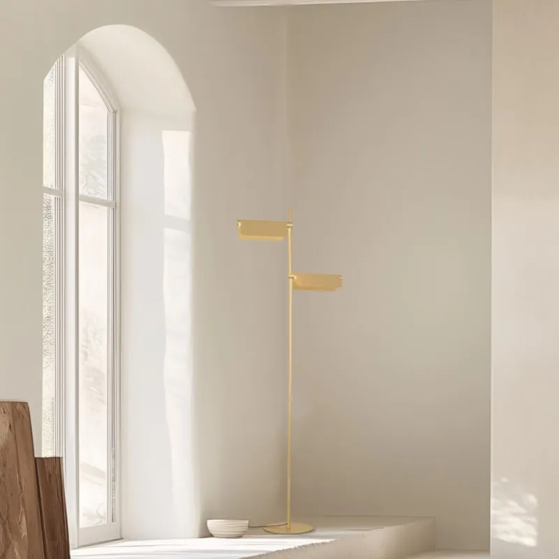 Wybór klientów FLOOR LED LIGHT nowoczesna lampa podogowa szczotkowane zoto ruchome deflektory 25194 Zambelis