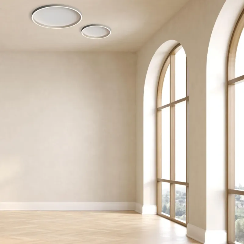 Zamów teraz LED LIGHT Nowoczesny plafon sufitowy LED CCT szczotkowane srebro 25165 Zambelis