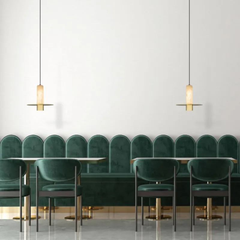 Alabaster Nowoczesna lampa wiszaca LED mosiadz tuba minimalistyczna 2549 Zambelis Nie przegap