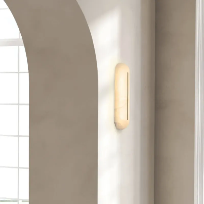 Alabaster Nowoczesny kinkiet scienny LED mosiezny dekoracyjny 2546 Zambelis Taniej