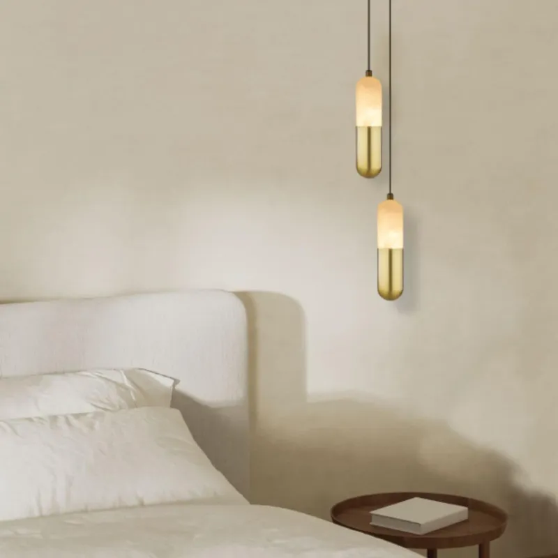 Alabaster Minimalistyczna lampa wiszaca LED mosiadz punktowa 2545 Zambelis Dostępne od ręki