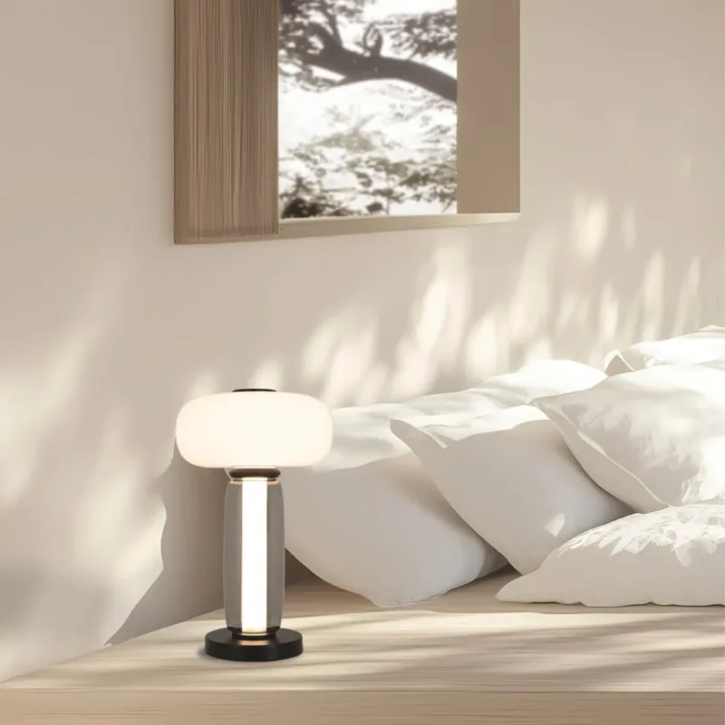 TABLE LED LIGHT luksusowa lampa stoowa z efektem dymionego szka 23085 Zambelis Wyprzedaż