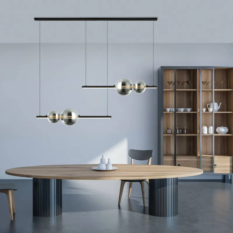 Hit cenowy Lampa wiszaca LED LIGHT designerska szklana oprawa dymiona czarna 22234 Zambelis