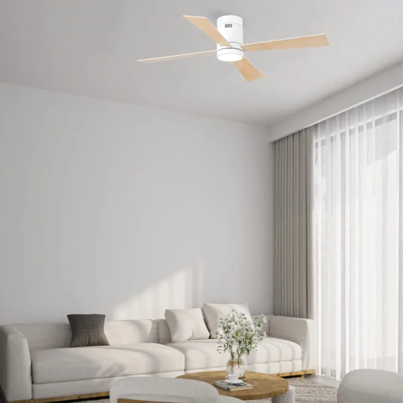 Wysoka jakość Plafon FAN WHITE MAPLE WOOD-WHITE dekoracyjny wentylator sufitowy LED 19137 Zambelis