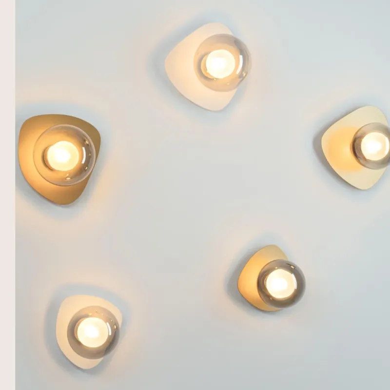 Lampa scienna G9 biay piaskowy dekoracyjne oswietlenie scienne dymione szko 2579 Zambelis Wysoka jakość