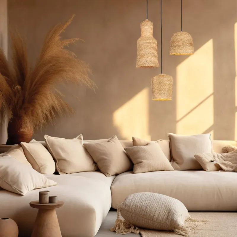 Ekspresowa dostawa Lampa wiszaca BRAIDED WHEAT naturalna pleciona oprawa w stylu boho 22167 Zambelis