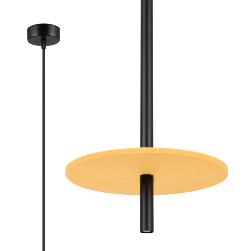 Lampa wisząca FELTRO 1 czarna/żółta SL.1880 - Sollux Rabat