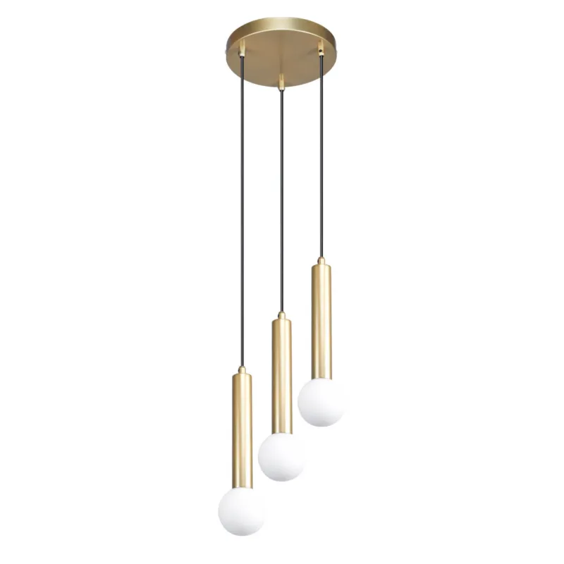 Zamów teraz Lampa wisząca złota metalowa 3-punktowa PND-33574-3-GD z serii Filano - Lampy Italux