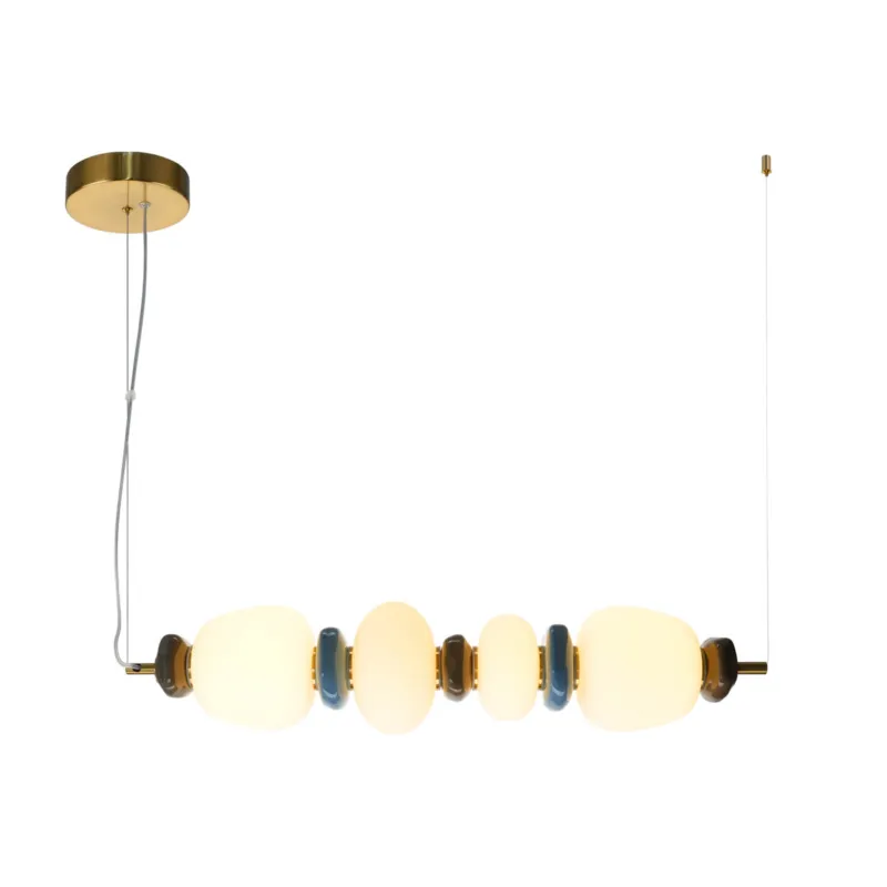 Do wyczerpania zapasów Lampa wisząca złota metalowa z ceramicznymi elementami PND-94981-4C-GD z serii EVANS - Lampy Italux