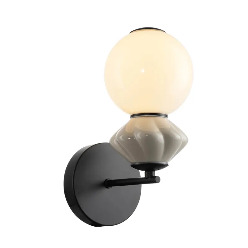 Kup online Kinkiet metalowy czarny z ceramicznym detalem WL-94921-1A-BK z serii Balos - Lampy Italux