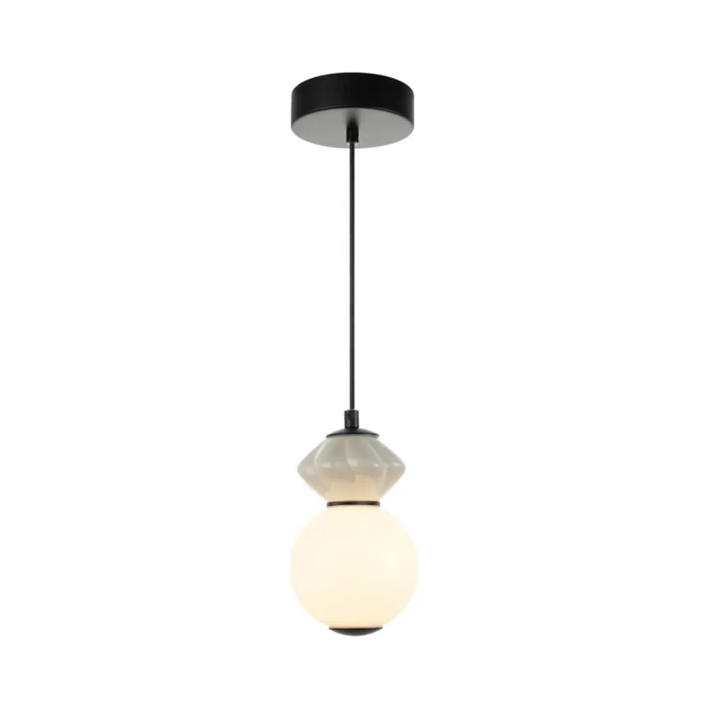 Cena promocyjna Lampa wisząca czarna metalowa z ceramiką PND-94921-1A-BK z serii Balos - Lampy Italux