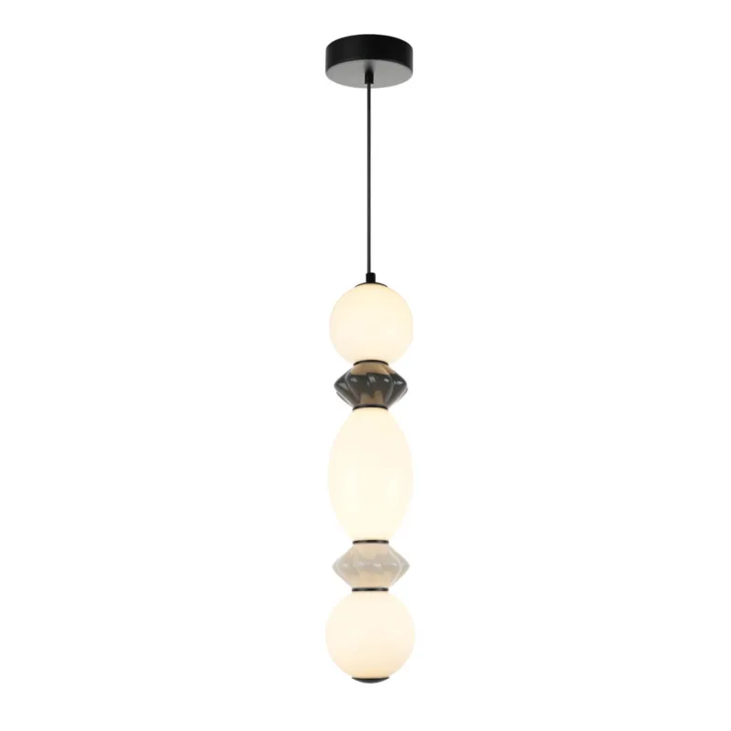 Bezpieczna płatność Lampa wisząca LED czarna ceramiczna 57cm PND-94921-3V-BK z serii BALOS - Lampy Italux