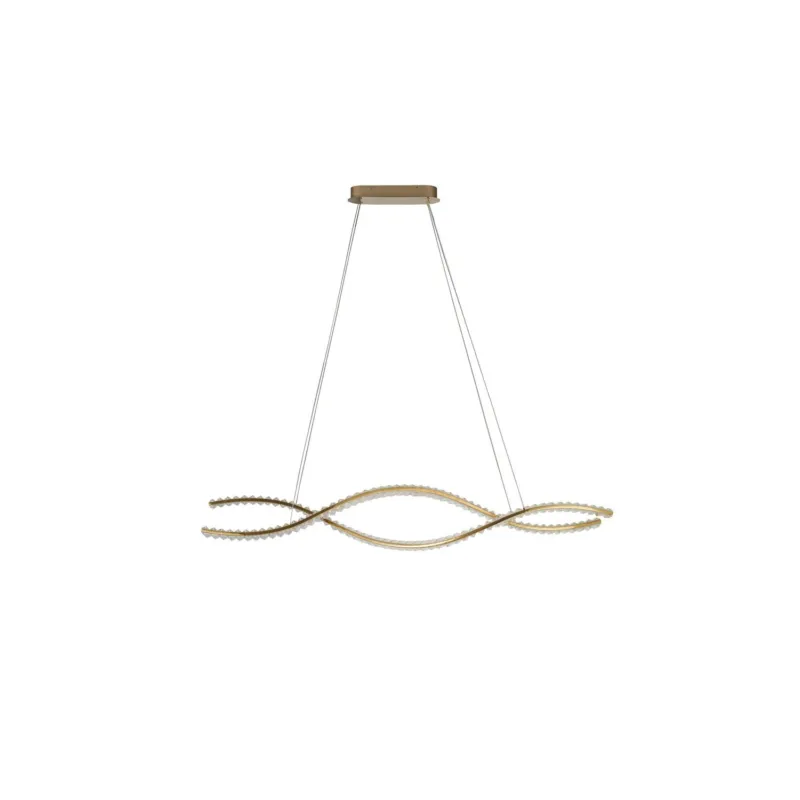 Azzardo Lampa wisząca aluminiowa złota 150cm LED AZ6565 z serii SPARK WAVES Tylko dziś