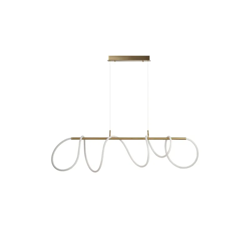Super okazja Azzardo Lampa wisząca złota aluminiowa LED 137cm AZ6528 z serii ZIGZAG