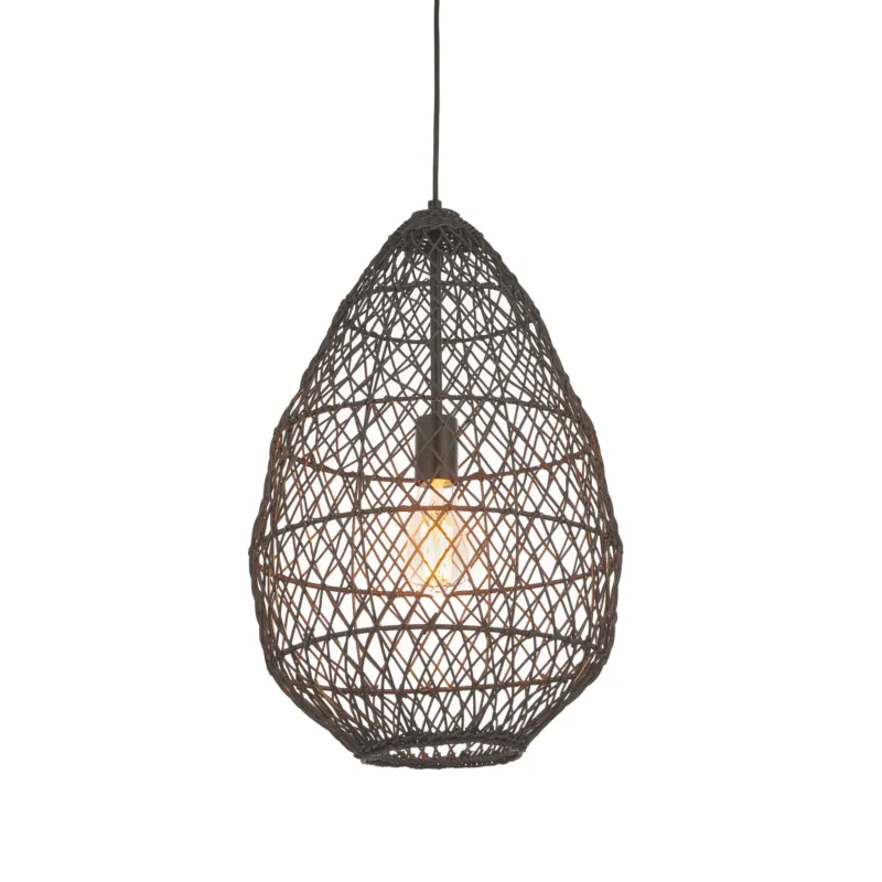 Dodaj do koszyka Lampa wisząca czarna rattanowa ażurowa 98472 z serii Pimva - Endon Lighting
