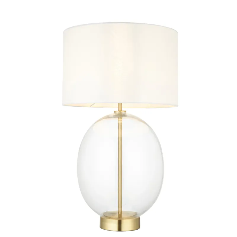 Nowość Lampa stołowa szklana mosiężna z białym abażurem 99292 z serii KELDA - Endon Lighting